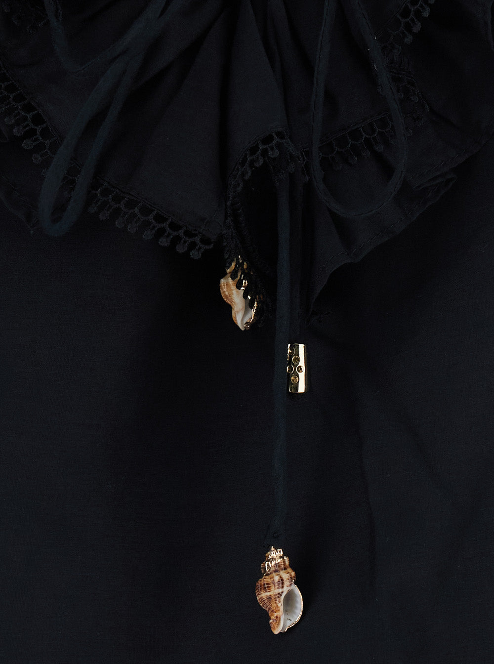 Black T-Shirt With Round Neck Shirts And Blouses