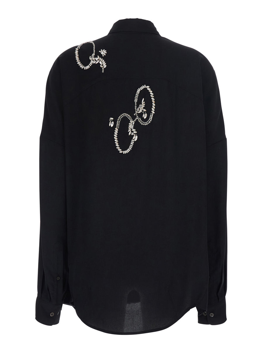 Blouse Casia Emb Black Viscose Blouses