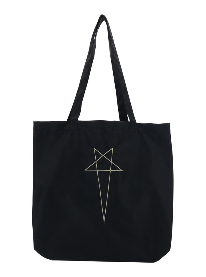 Black Fabric Tote Bag Nylon Polyurethane Shoulder