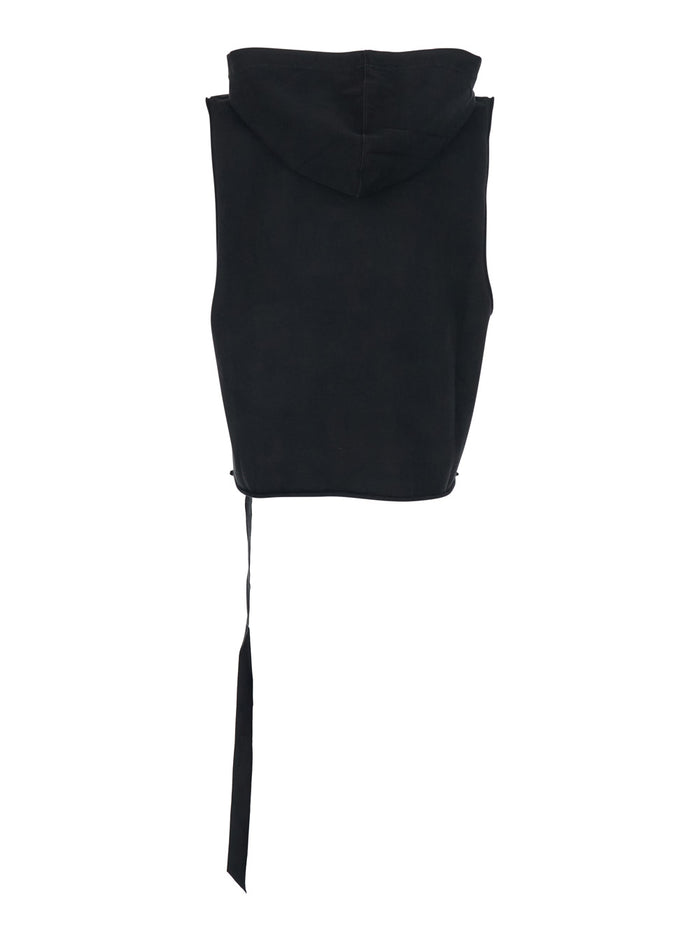 Black Cotton Hoodie for Men Tops