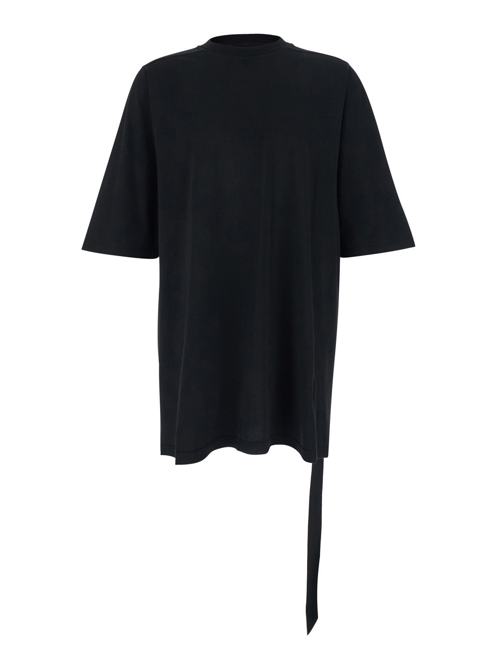 Black Cotton Crew Neck T-shirt with Raised Collar Tshirts And Polo Shirts
