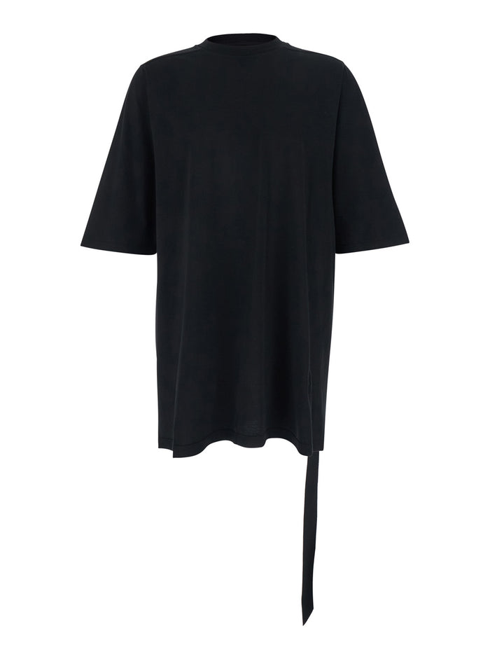 Black Cotton Crew Neck T-shirt with Raised Collar Tshirts And Polo Shirts