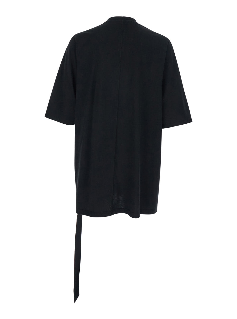 Black Cotton Crew Neck T-shirt with Raised Collar Tshirts And Polo Shirts