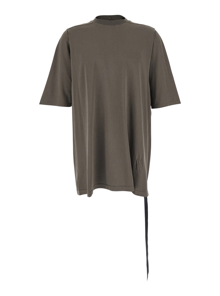Gray Crew Neck T-Shirt with Raised Collar for Men Grey Cotton Tshirts And Polo Shirts