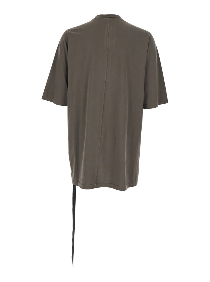 Gray Crew Neck T-Shirt with Raised Collar for Men Grey Cotton Tshirts And Polo Shirts
