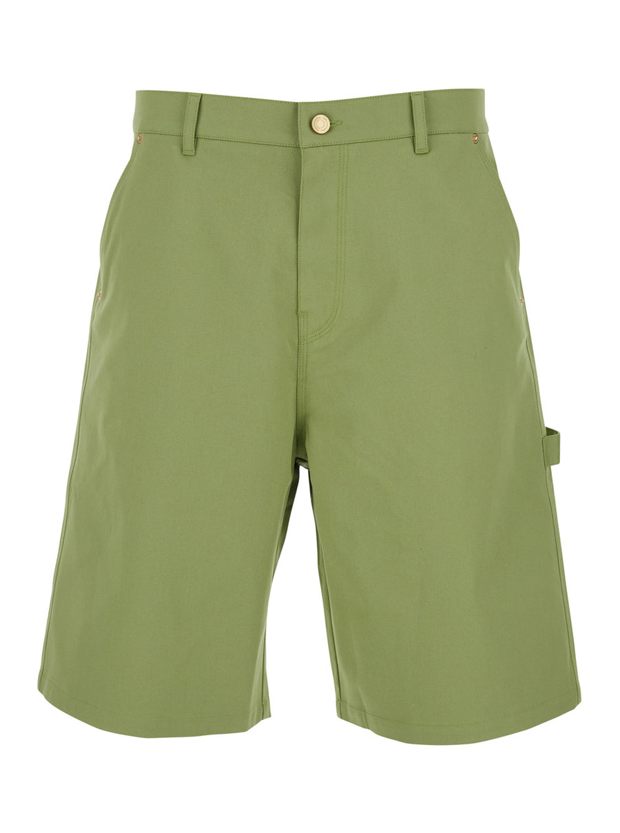 Bermuda Shorts Green Stretch Cotton