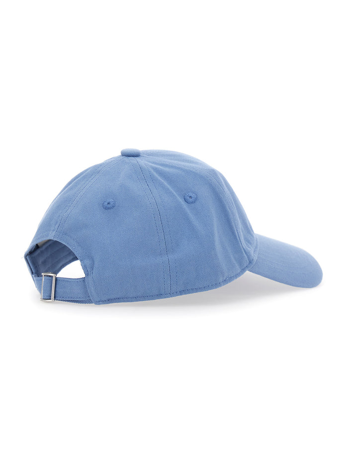 Blue Slogan Cap with Logo Detail on the Front in Cotton for Women Light Hats And Gloves