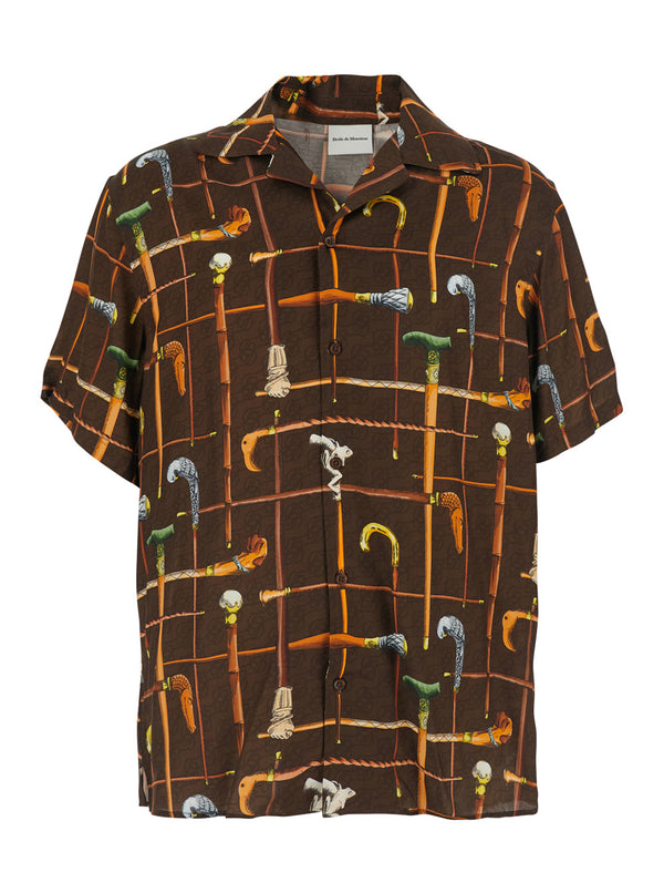 Bowling Shirt La Chemise Cannes Brown Viscose