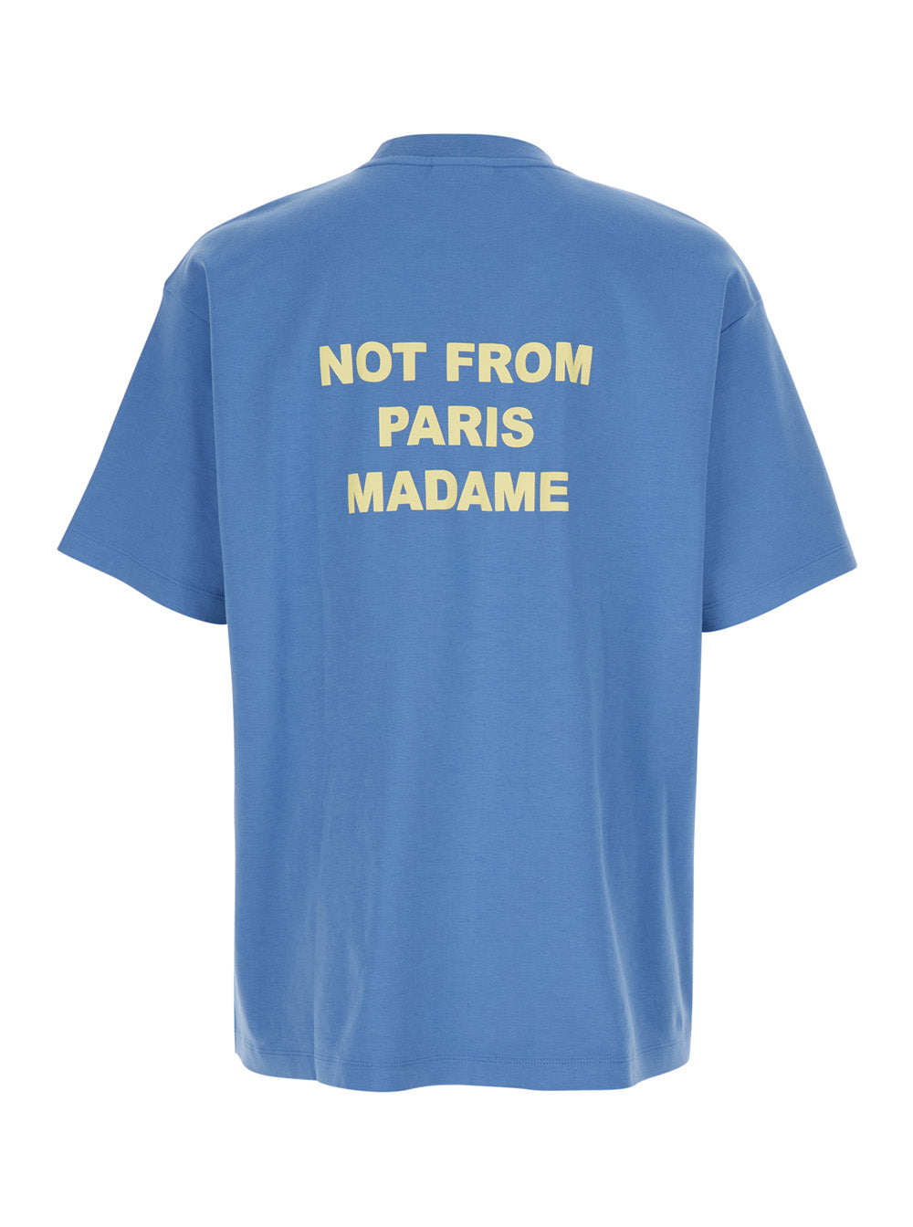 Blue T-Shirt The Slogan with Front Print in Cotton for Men Blu Tshirts And Polo Shirts