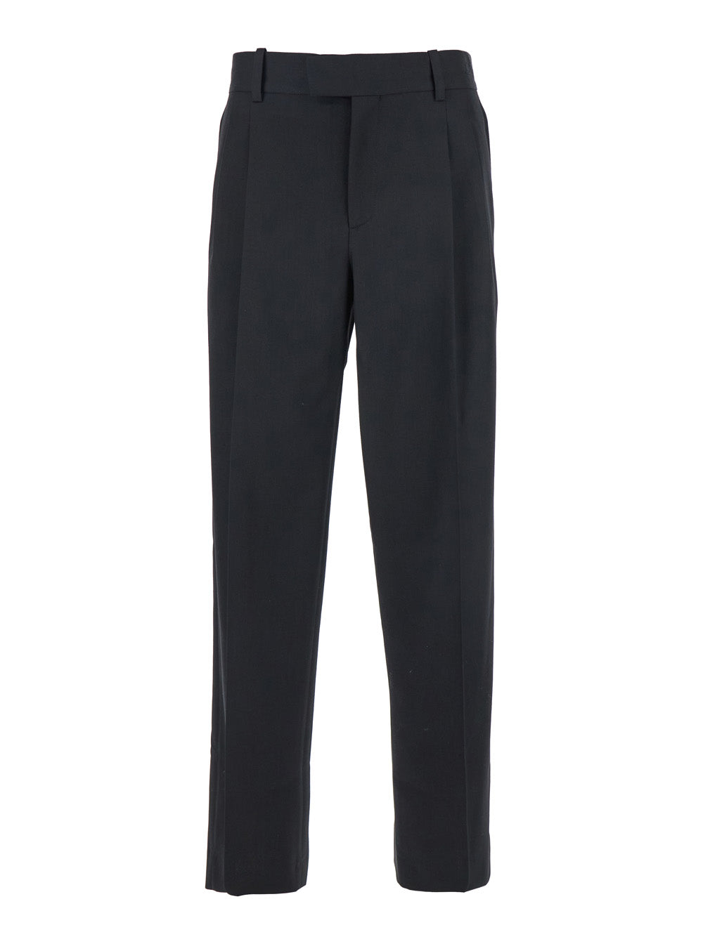 Le Pantalon Golfeur Black Pants With Hidden Closure At The Front Wool Blend For Men Virgin Polyester Trousers