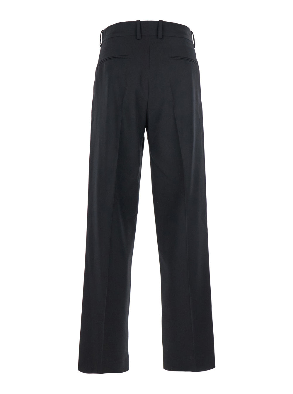Le Pantalon Golfeur Black Pants With Hidden Closure At The Front Wool Blend For Men Virgin Polyester Trousers