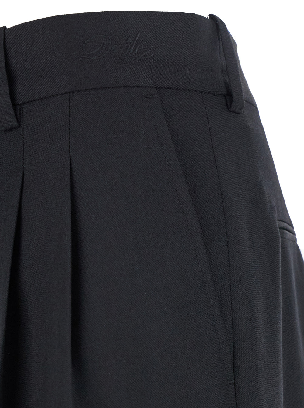 Le Pantalon Golfeur Black Pants With Hidden Closure At The Front Wool Blend For Men Virgin Polyester Trousers
