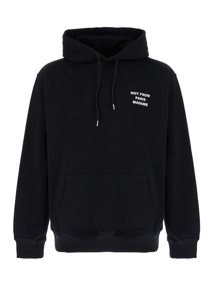 Hooded Sweatshirt DRÔLE DE MONSIEUR with Black Cotton Logo for Men Sweatshirts