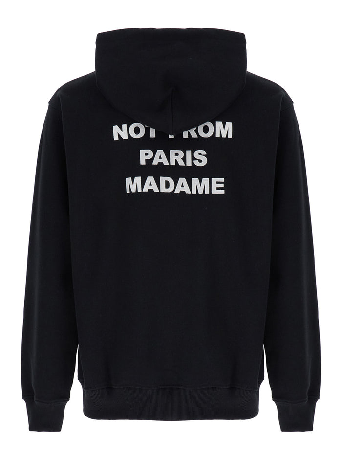 Hooded Sweatshirt DRÔLE DE MONSIEUR with Black Cotton Logo for Men Sweatshirts