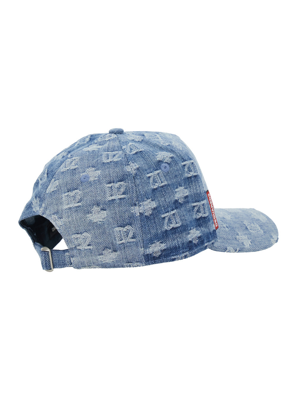 DSQUARED2 Blue Denim All-Over Logo Baseball Cap for Men Light Cotton Hats And Gloves