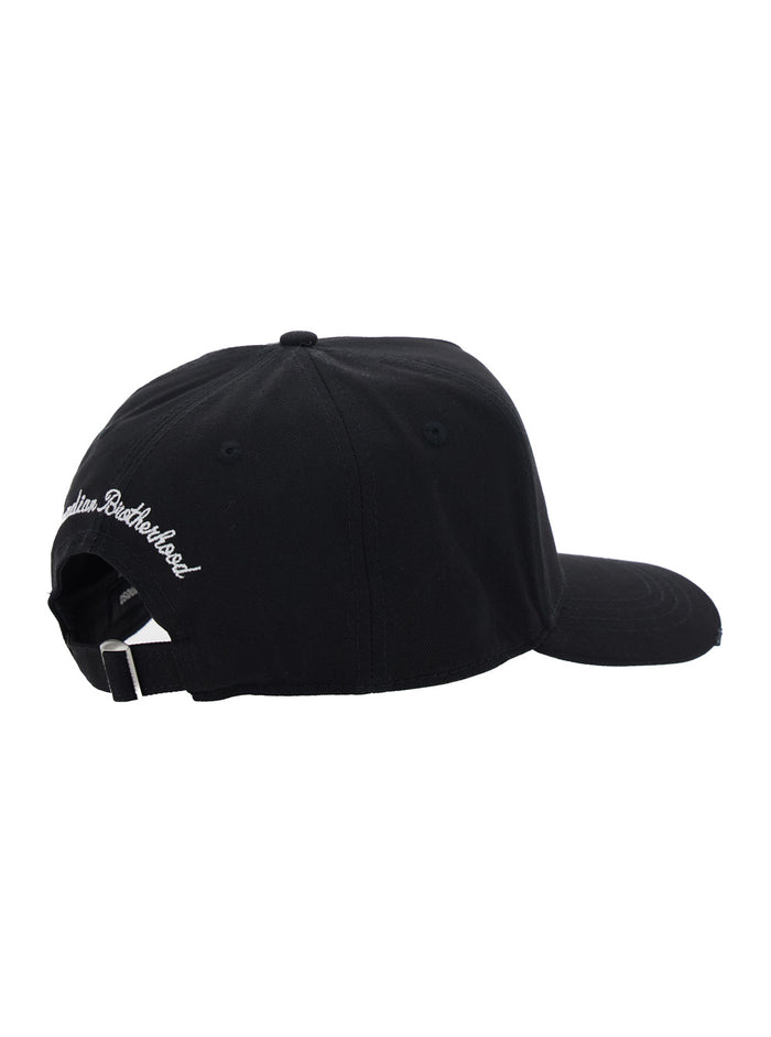 DSQUARED2 Black Cotton Baseball Cap with Front Logo Lettering for Men Hats And Gloves