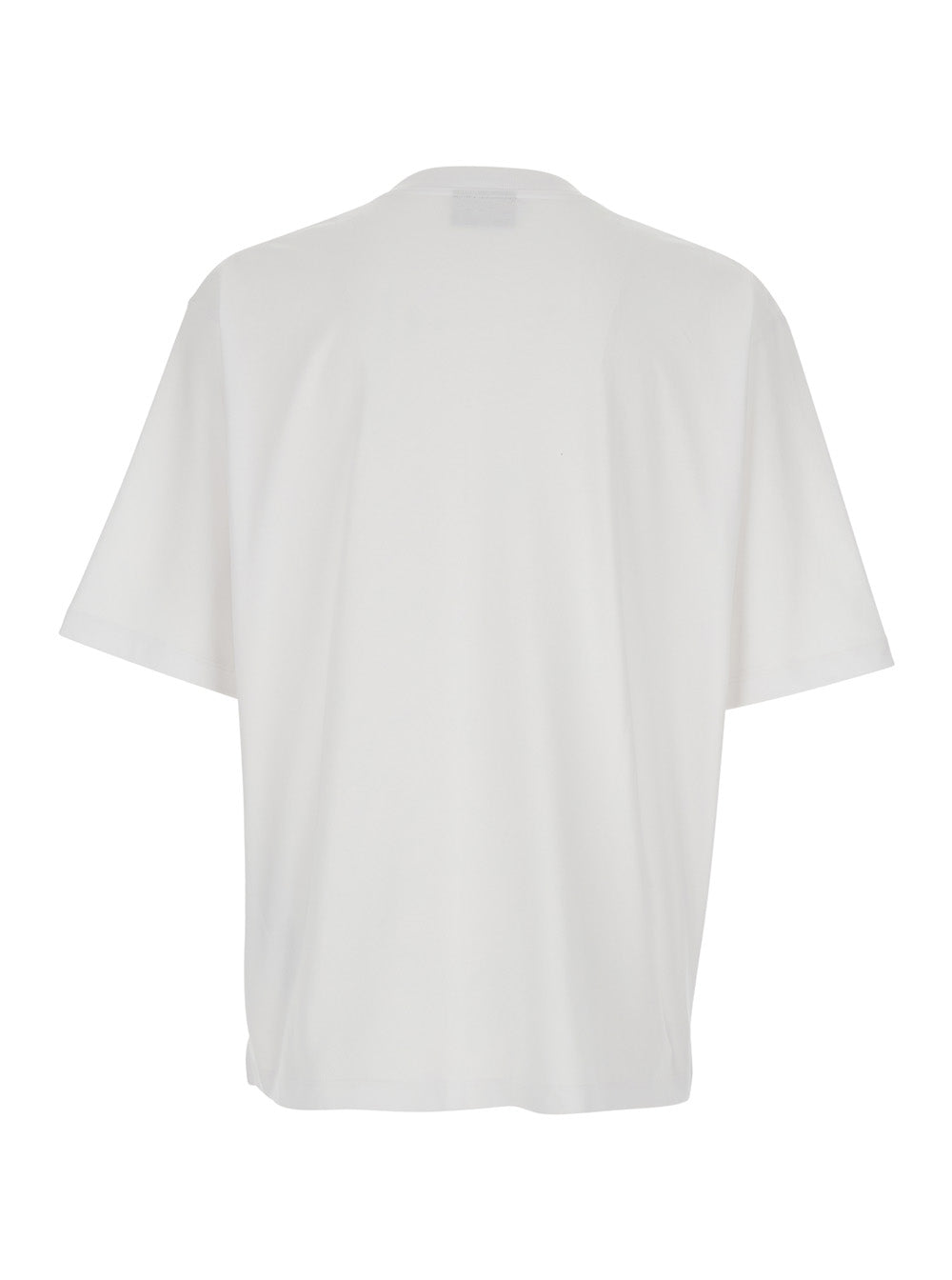 White T-shirt with Maxi Logo on the Front in Cotton for Men Tshirts And Polo Shirts
