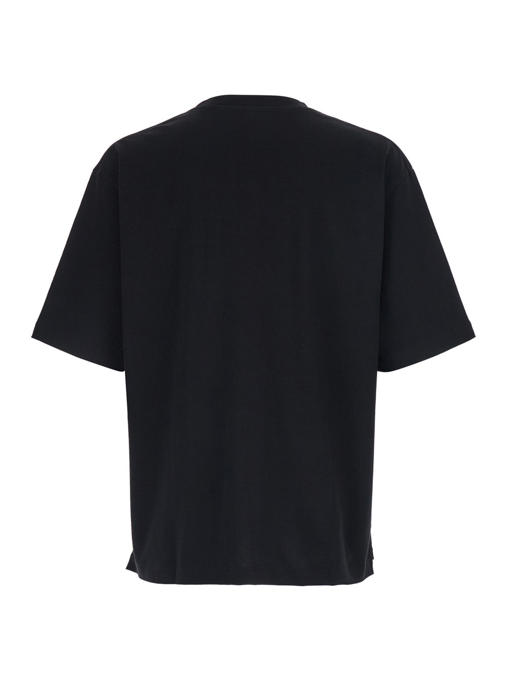Black T-Shirt with Maxi Logo on the Front for Men Cotton Tshirts And Polo Shirts