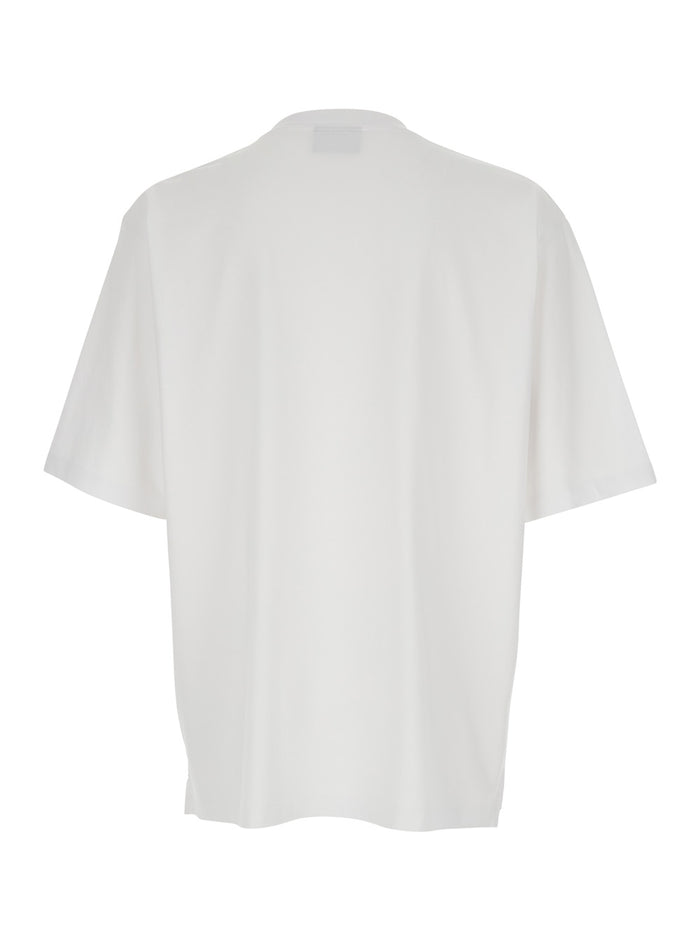 White T-Shirt with Lettering Logo on the Front for Men Cotton Tshirts And Polo Shirts
