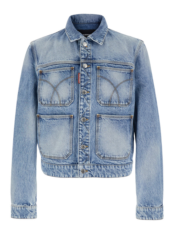 Denim Jacket Light Blue Cotton Coat