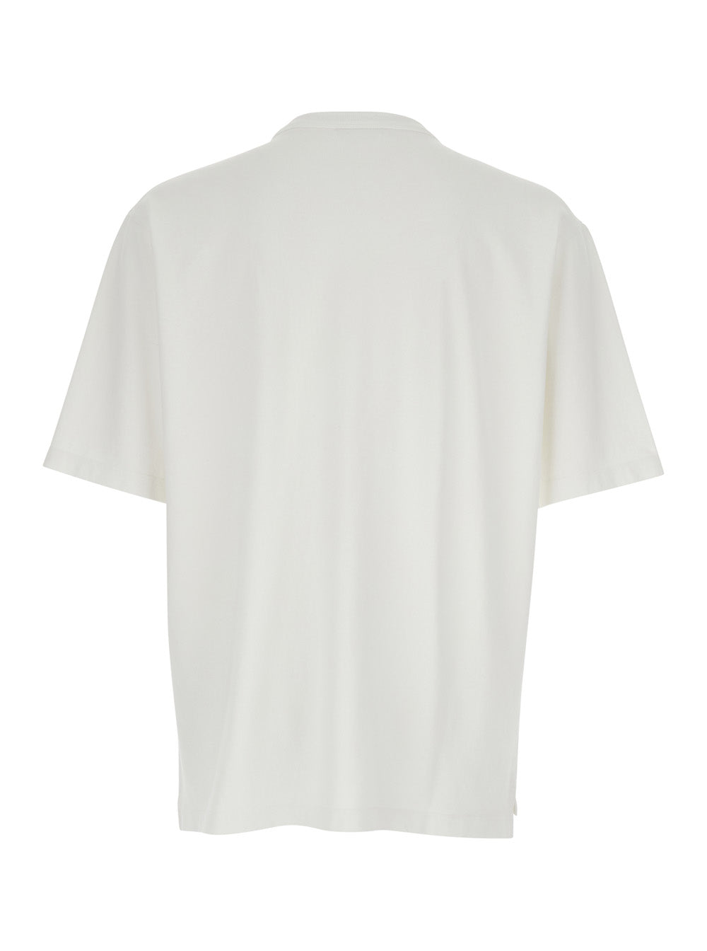 White T-Shirt with Logo Lettering on the Front for Men Cotton Tshirts And Polo Shirts