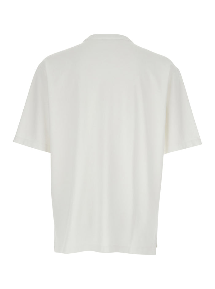 White T-Shirt with Logo Lettering on the Front for Men Cotton Tshirts And Polo Shirts
