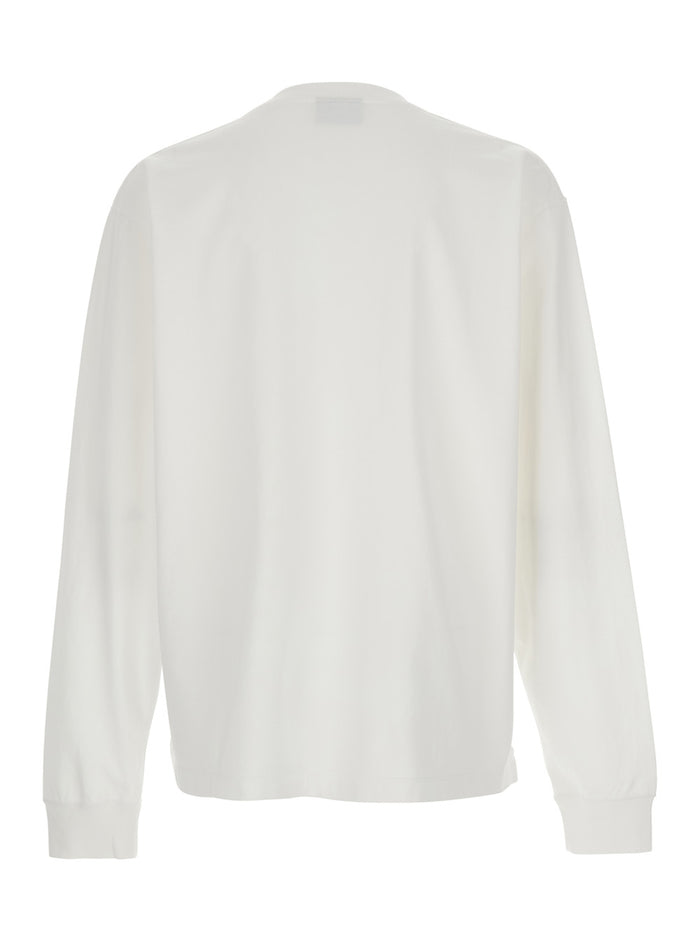 White Cotton T-Shirt with Printed Logo for Men Jersey