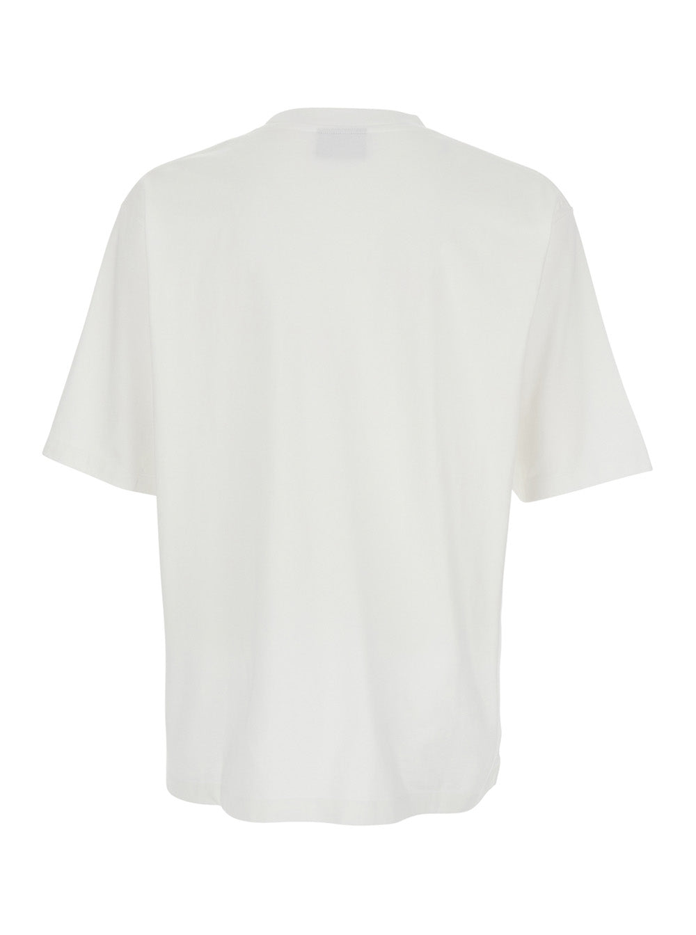 White T-shirt with Logo Print on the Front for Men Cotton Tshirts And Polo Shirts