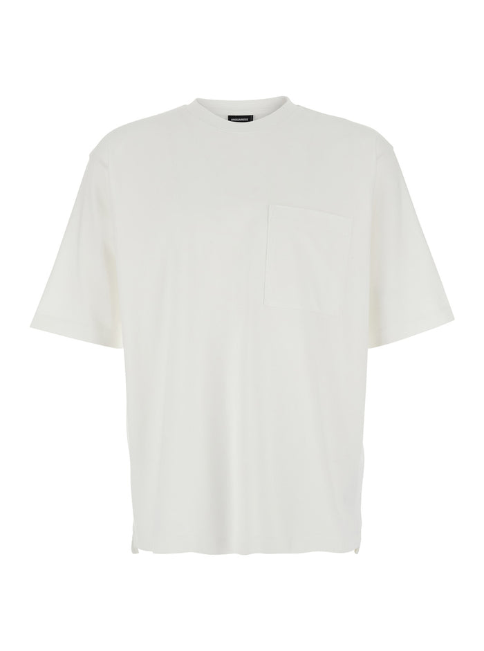 White T-Shirt Logo Lettering with Crew Neck for Men Cotton Tshirts And Polo Shirts