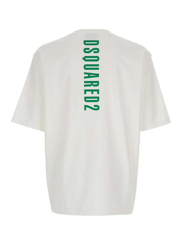 White T-Shirt Logo Lettering with Crew Neck for Men Cotton Tshirts And Polo Shirts