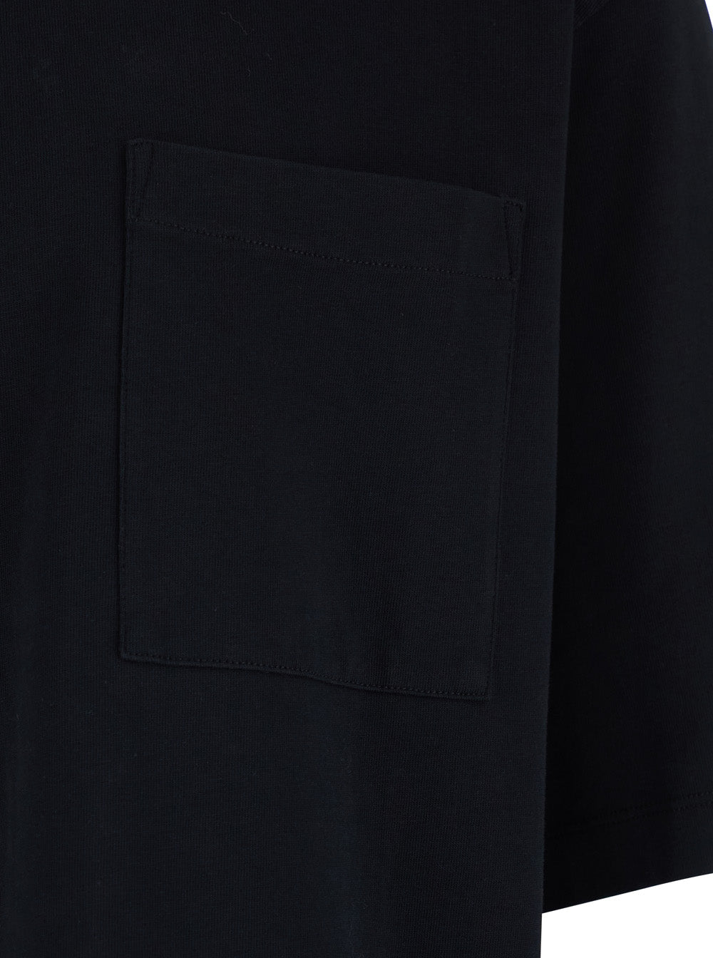 Black T-Shirt with Logo Lettering on the Back for Men Cotton Tshirts And Polo Shirts