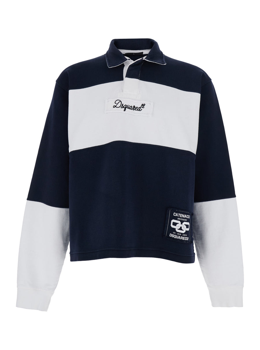 Crew Neck Sweater Rugby Fit Multicolour Cotton Tops