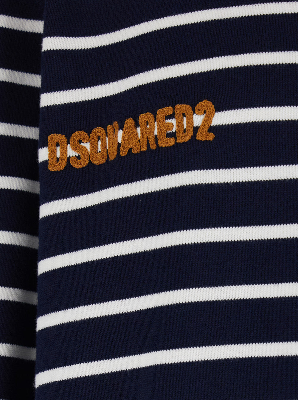 Long Sleeve Polo with Logo Embroidery on the Front and All-Over Stripes in Blue Cotton for Men Blu Jersey