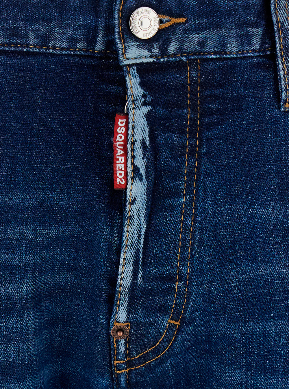 Jeans 643 with All-Over Details and Logo Patch on the Back in Blue Denim for Men Blu Cotton
