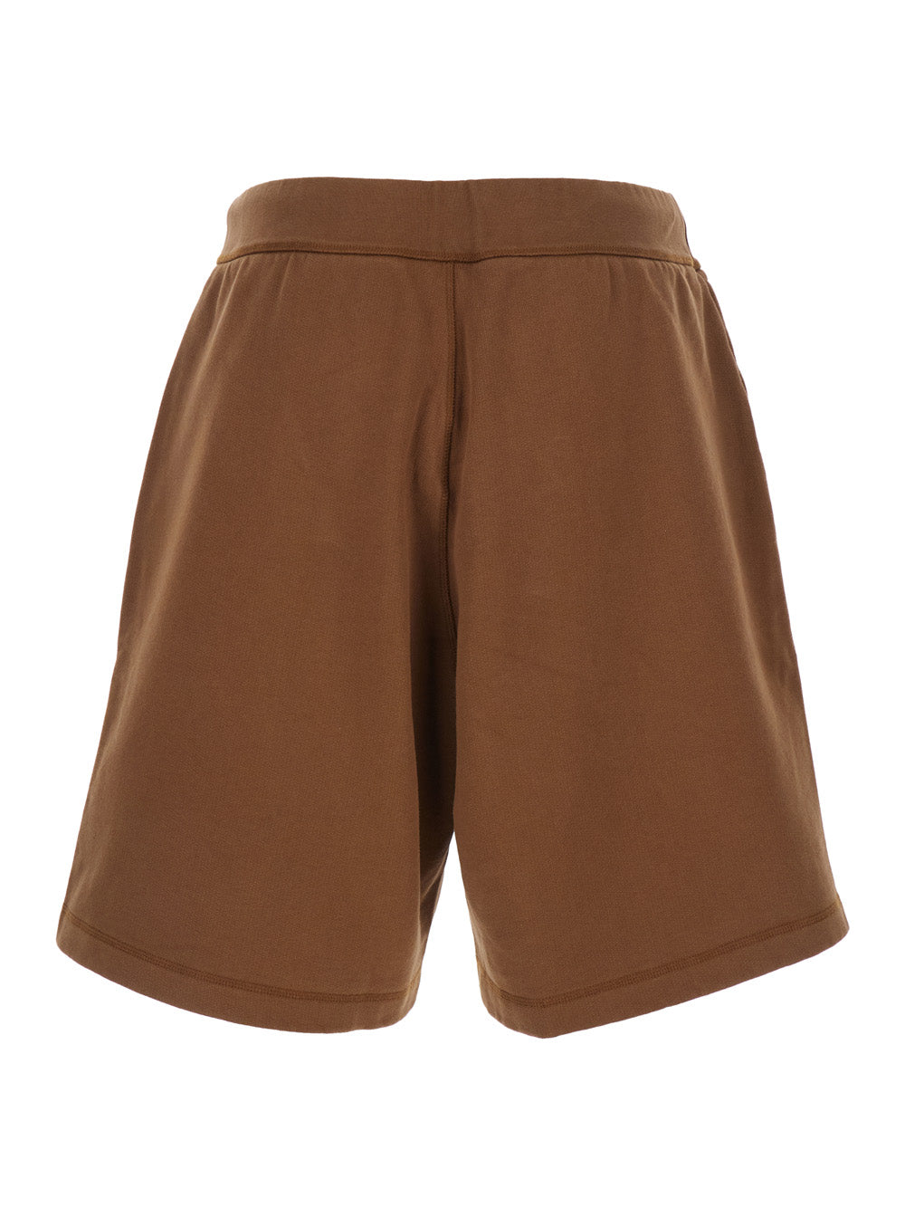 DSQUARED2 Shorts with Drawstring Waist and Logo Lettering on the Front in Brown Cotton for Women Bermuda
