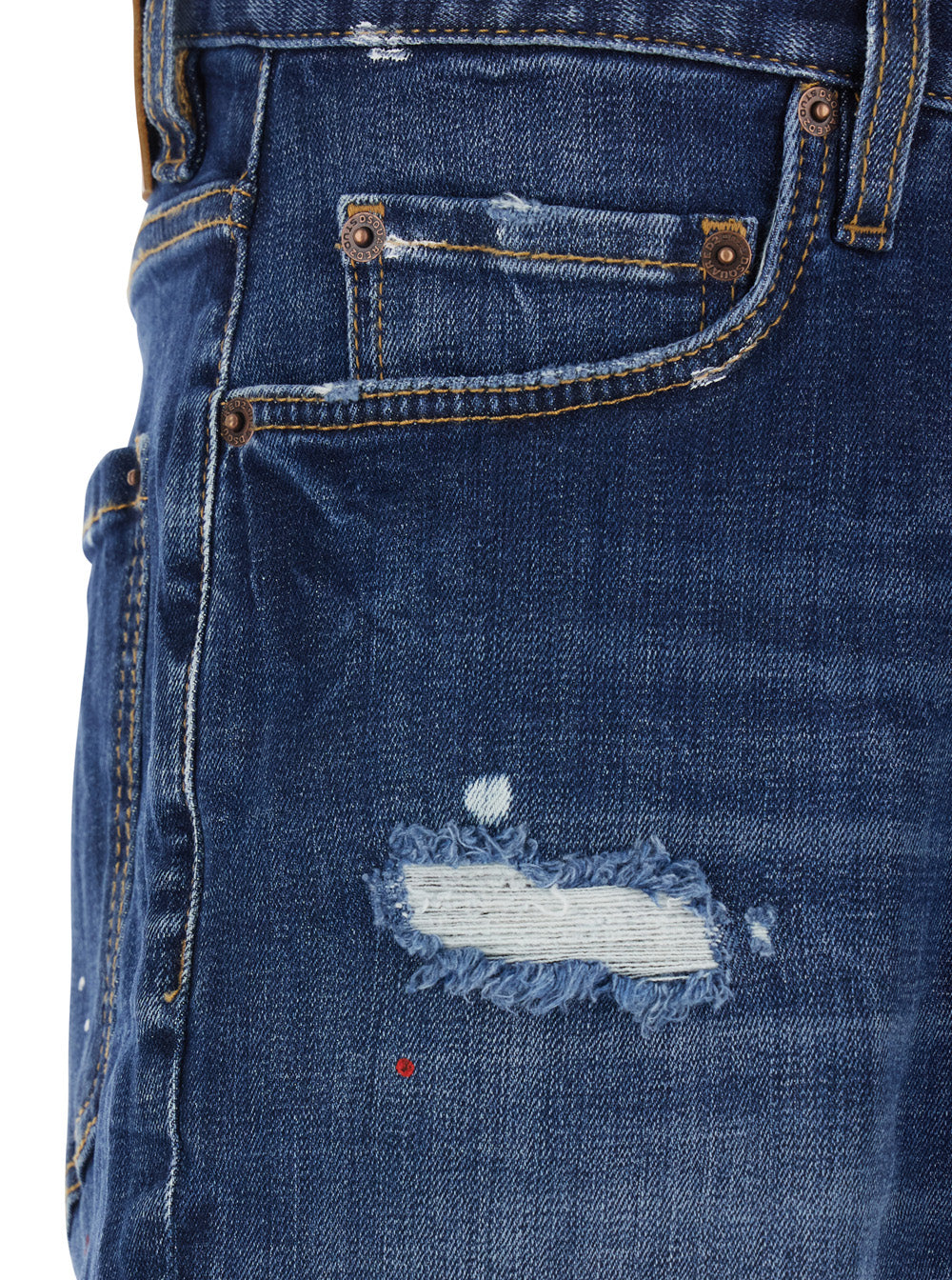 Shorts MARINE with faded effect in blue denim for men Blu Cotton And Bermuda