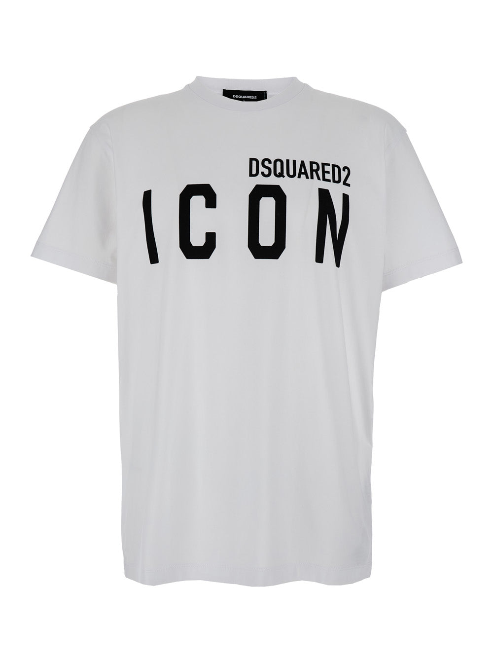 T-Shirt Cool Fit Tee White with Maxi Logo Print on the Front in Mens Cotton Tshirts And Polo Shirts