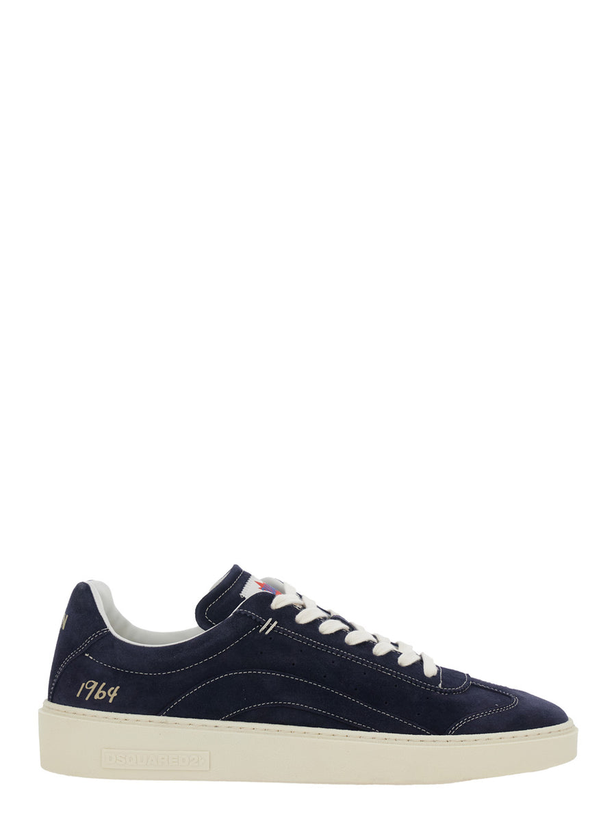 Low-Top Sneaker Blue Suede Calf Leather Trainers