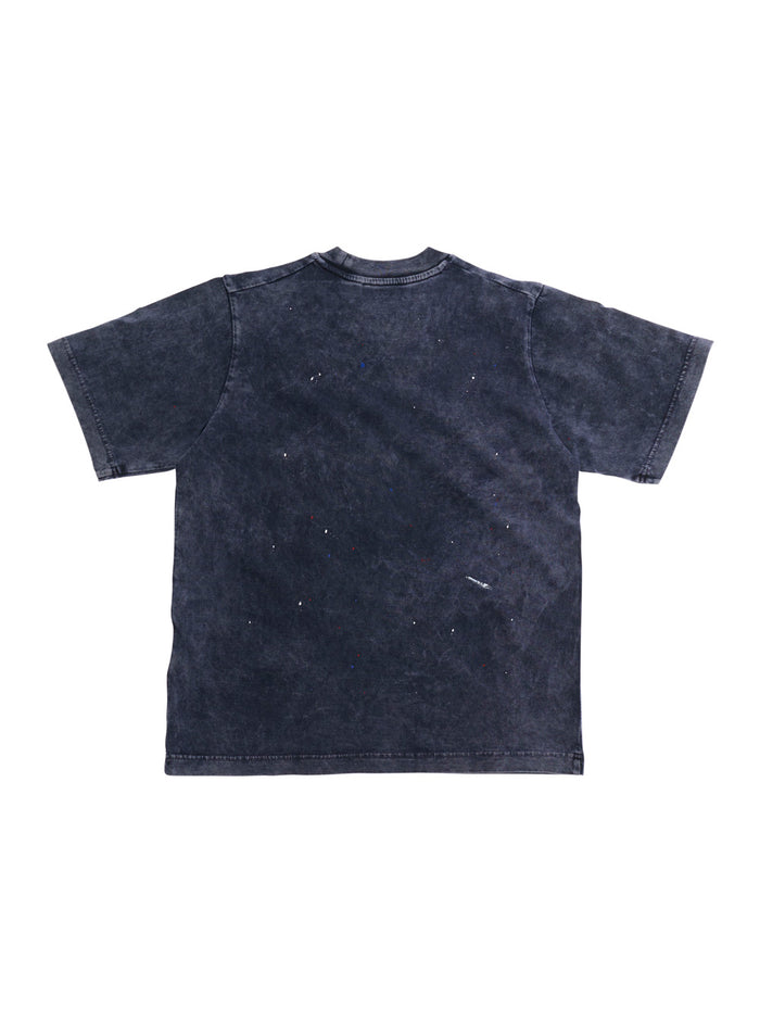 Dark Blue T-Shirt with Printed Logo on the Front for Kids Blu Cotton Tshirts And Polo Shirts