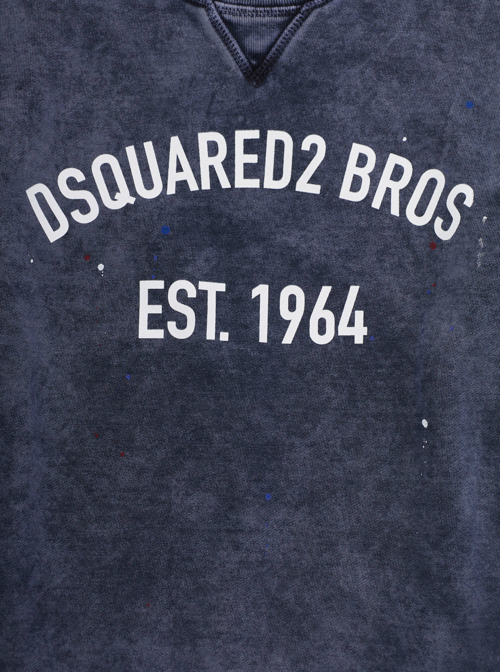 Dark Blue Cotton Crewneck Sweatshirt with Printed Logo on the Front for Kids Blu Sweatshirts
