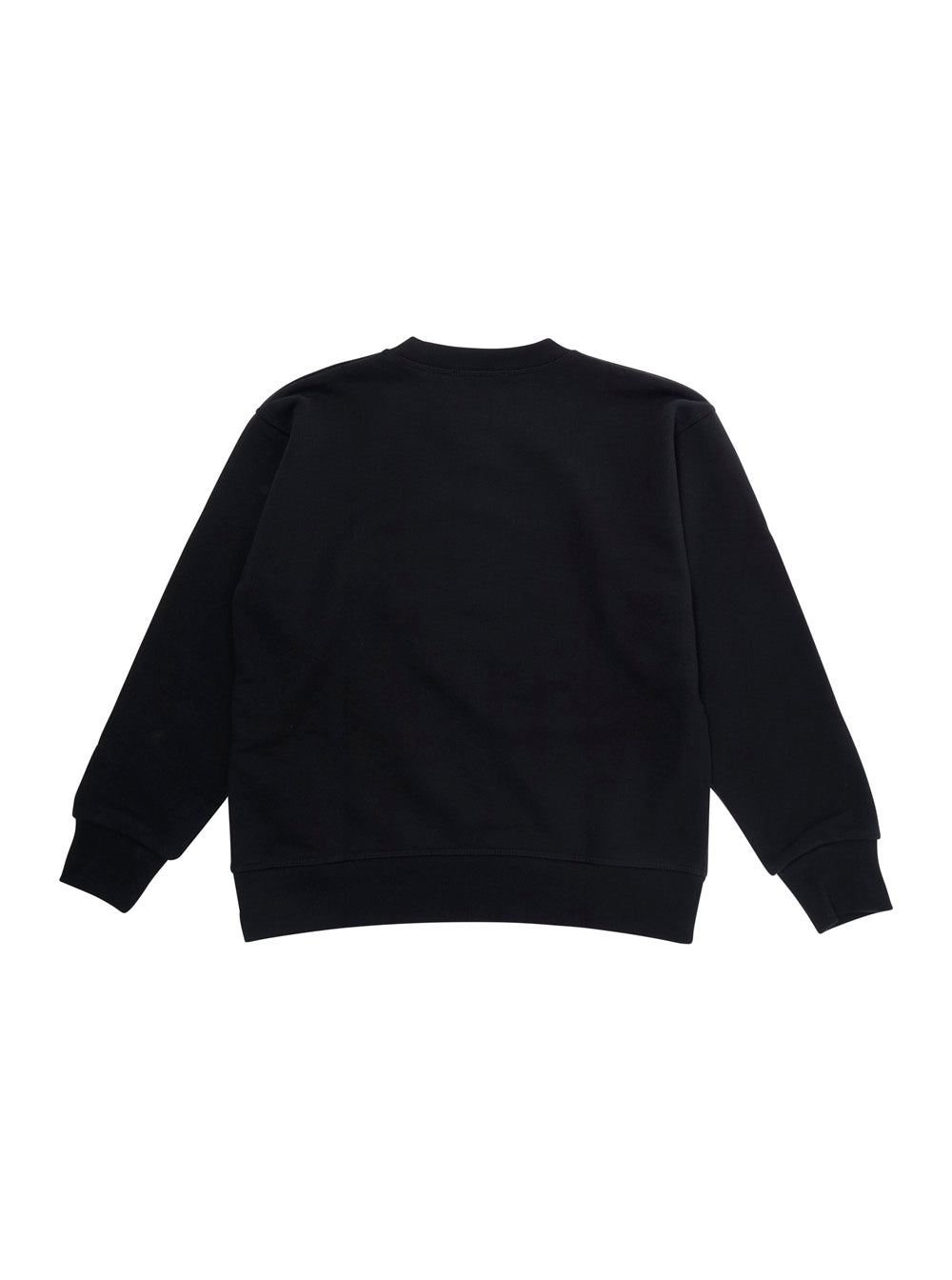 Crewneck Sweatshirt with Logo Lettering on the Front in Black Cotton for Kids Sweatshirts