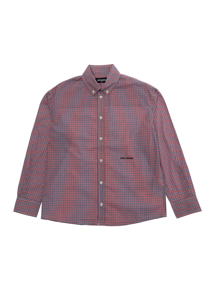 DQ3227D0AG3D2C248MDQ401 - Red Shirt with Logo on the Front Cotton Child And Blouses