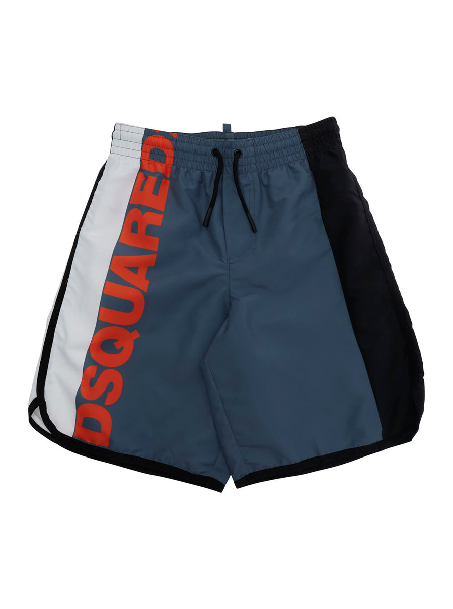 Kids Swimsuit Grey Polyester Swim Shorts & Trunks
