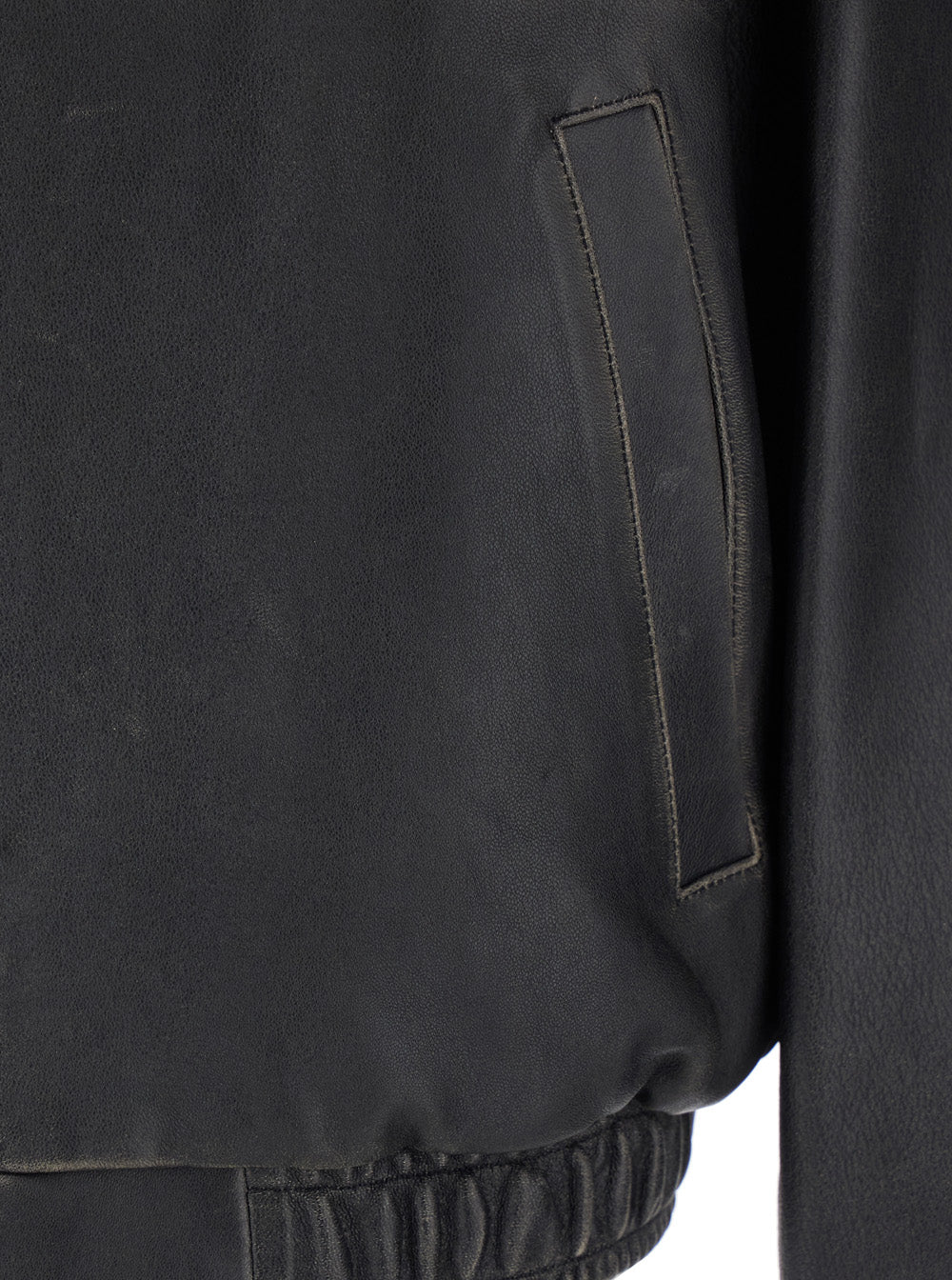 Jacket UDJU6A105G3BRUSHEDBLACK Black with Classic Collar and Leather Zip Closure for Men Lamb Outerwear