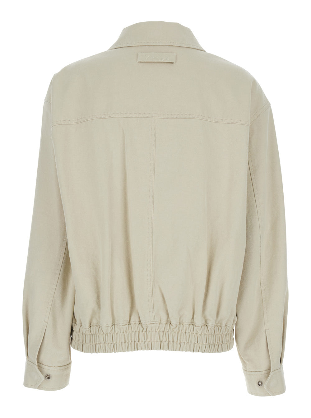Beige jacket with classic collar in cotton woman Outerwear
