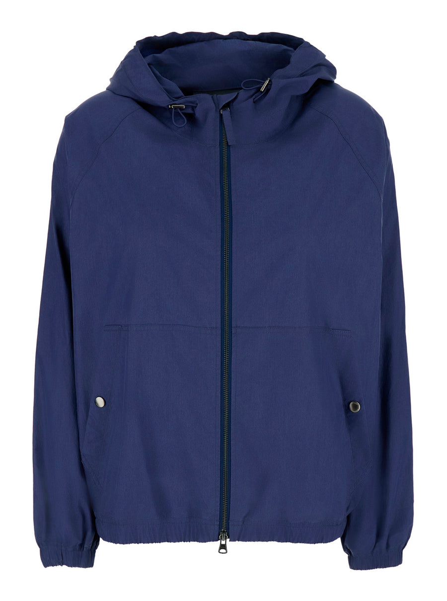 Jacket Blue Cotton Blend Coat