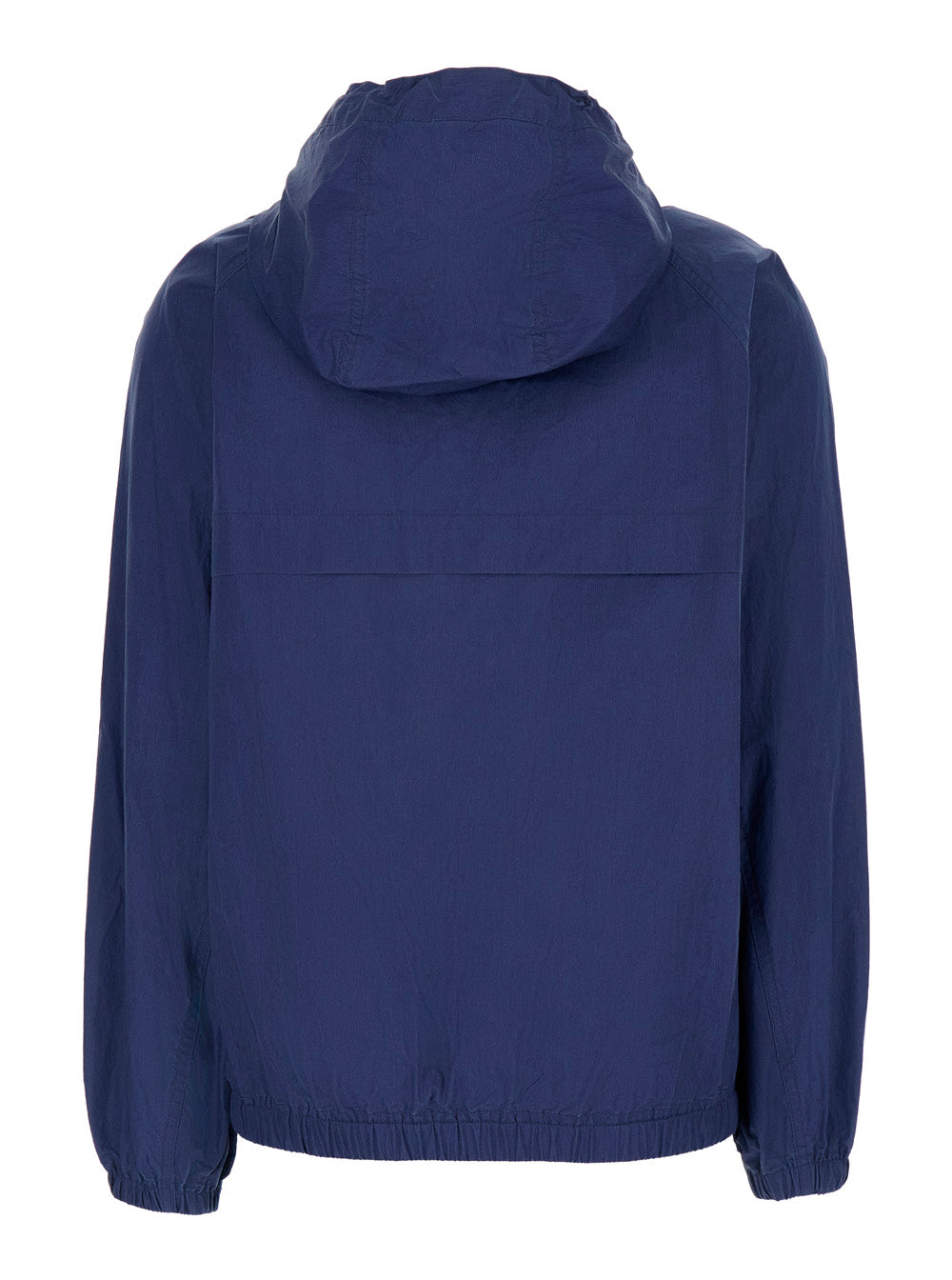 Unisex Summer Breeze Windbreaker Blue Jacket With Front Zip And Hood Cotton Polyester For Men Blu
