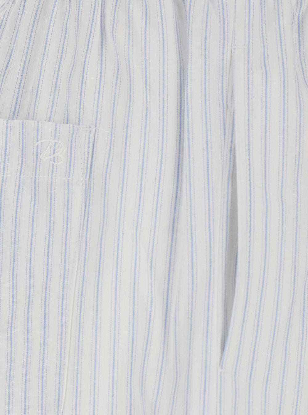 White Pajama String Pants With Blue Stripes Womens Blu Cotton Trousers