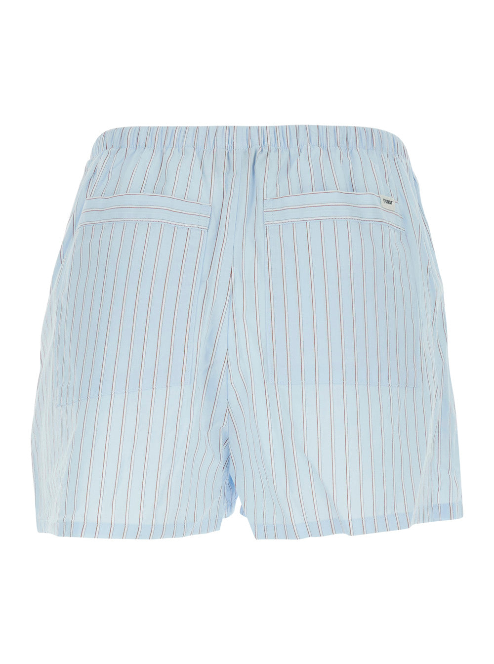Blue Striped Pajama Mini Shorts With Elastic Waist For Women Blu Cotton And Bermuda