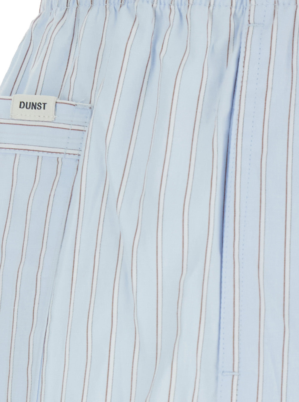 Blue Striped Pajama Mini Shorts With Elastic Waist For Women Blu Cotton And Bermuda